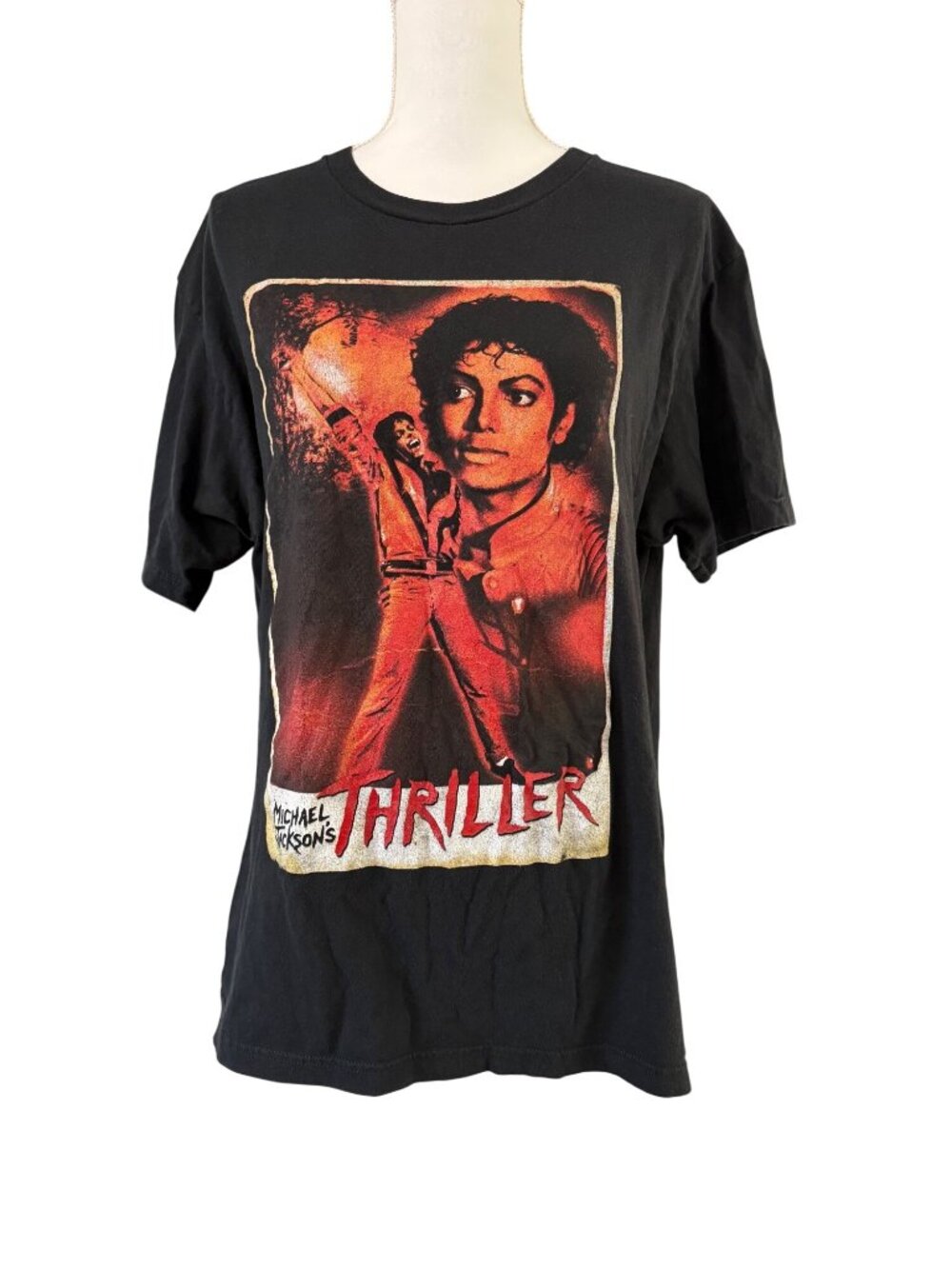 Michael Jackson Y2K Thriller Graphic Retro T-Shirt Vintage Pop Music Shirt Sz L